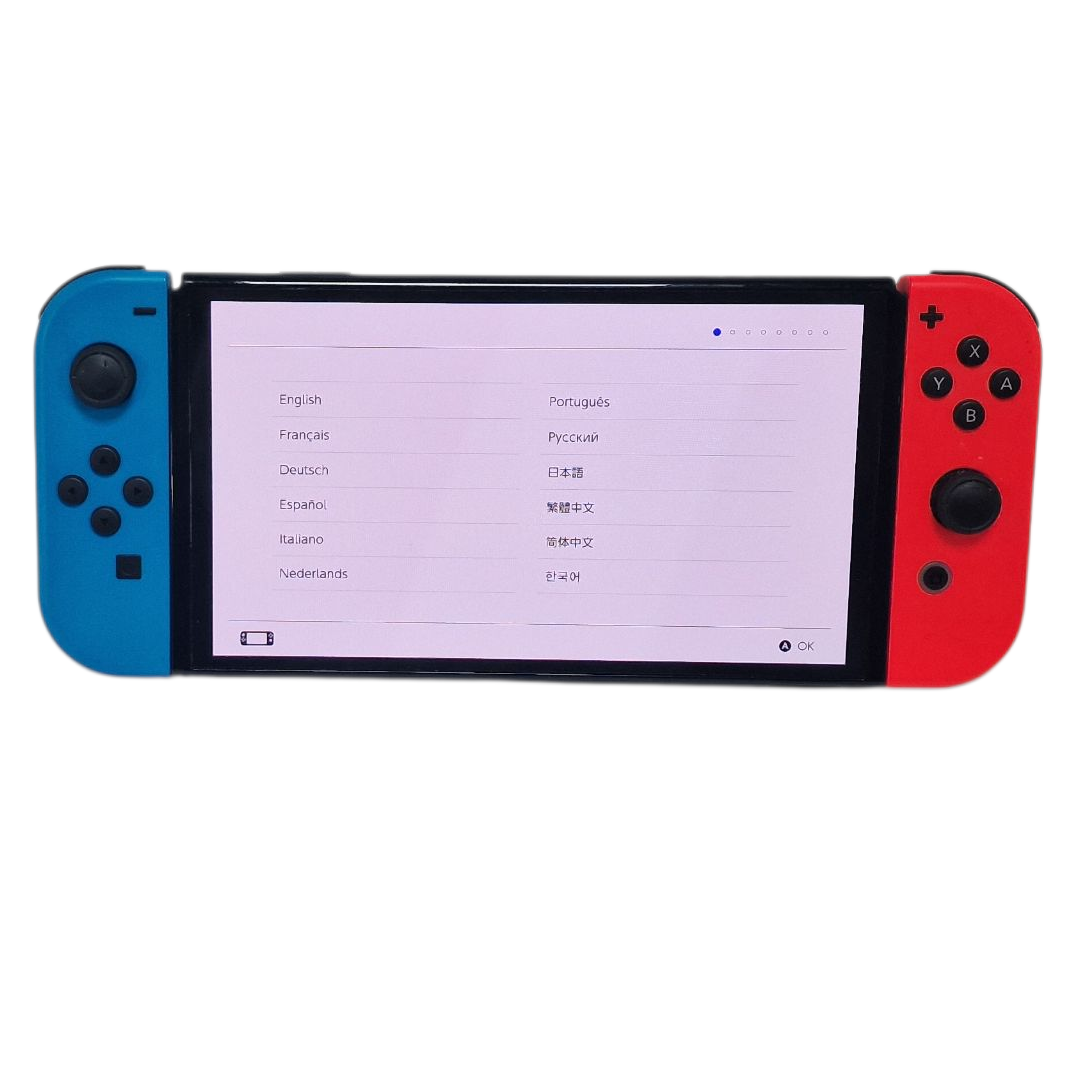 Pre-owned Nintendo Switch OLED 64GB - Neon Red & Blue - Own4Less